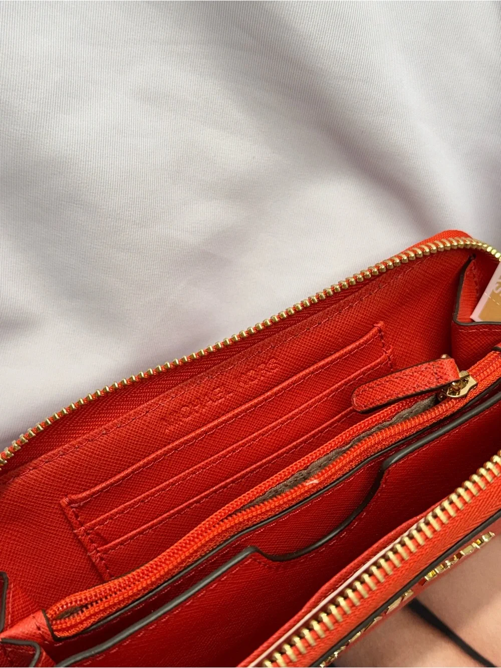 (new+tag) Michael Kors Jet Set Travel Saffiano Leather Wristlet Mandarin Orange